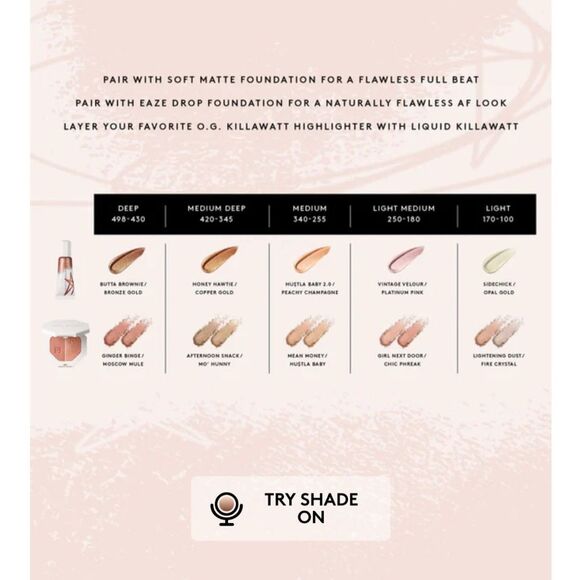 NIB FENTY BEAUTY LIQUID KILLAWATT FLUID FREESTYLE HIGHLIGHTER Honey Hawtie - Picture 4 of 7